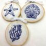 Seaside Shell Embroidery Kit Trio, thumbnail 1 of 12