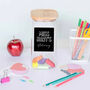 Personalised Glass Label Teacher Storage Jar, thumbnail 1 of 2
