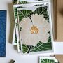 Linocut Gardenia Flower Notecards Set Of Eight, thumbnail 8 of 8