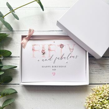Fifty And Fabulous Handmade Birthday Card, 3 of 4