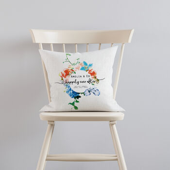 Personalised Happily Ever After Wedding Cushion, 4 of 5
