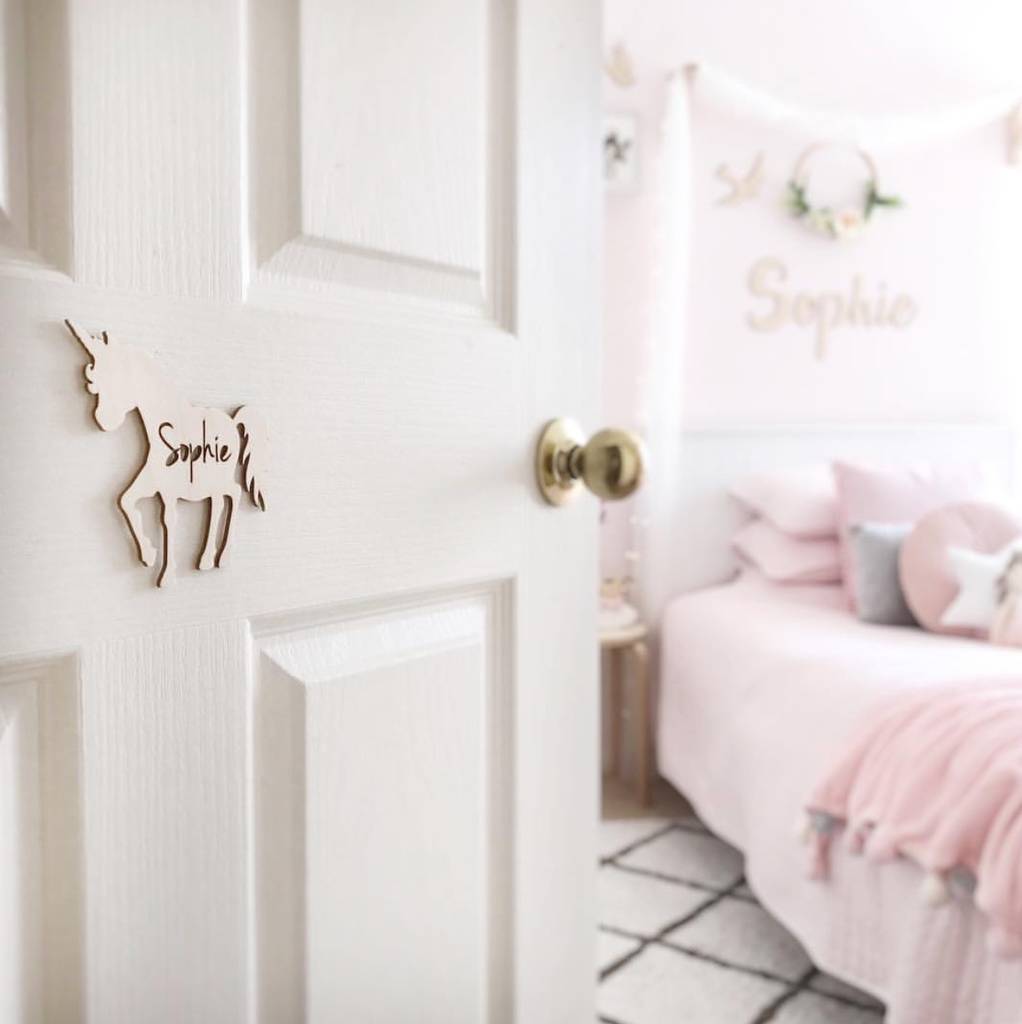 Dancing Unicorn Personalised Childs Bedroom Door Sign Name