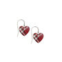 Tartan Red And Grey Small Heart Earrings, thumbnail 1 of 2