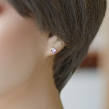 Tiny Double Triangle Arrow Arrowhead Stud Earrings, 5 of 11