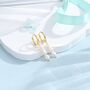Sterling Silver Natural Oval Pearl Trio Huggie Hoop Earrings, thumbnail 5 of 11