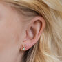 Crystal Opal Crescent Moon Earrings, thumbnail 3 of 10