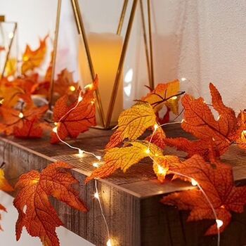 Autumn Decor Maple Leaf LED Lights, 4 of 5