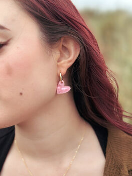 Acrylic Heart Hoop Earrings, 3 of 3