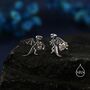 Oxidised Sterling Silver Dragon Fossil Stud Earrings, thumbnail 5 of 11
