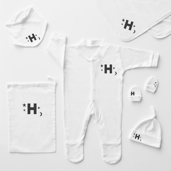 Little Stars Personalised Baby Sleepsuit, 4 of 12