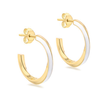 Gold Plated Christmas Enamel Twist Hoop Earrings, 4 of 12