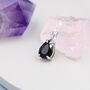 Sterling Silver Onyx Black Pear Cut Cz Necklace, thumbnail 2 of 12