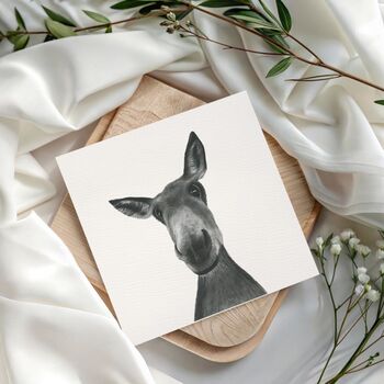 Sirus The Donkey Luxury Blank Greeting Card, 2 of 7