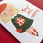 Personalised Little Girl Christmas Greetings Card, thumbnail 6 of 7