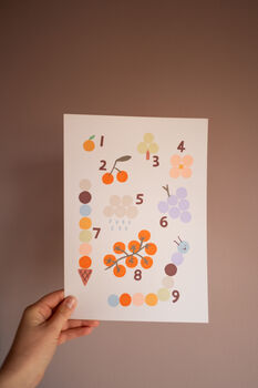 Illustrative Educational Art Print For Kids With Numbers Up To Nine, 3 of 6
