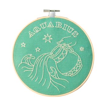 Aquarius Zodiac Embroidery Hoop Kit, 3 of 5