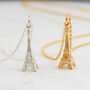 Eiffel Tower Necklace, Sterling Silver Or Gold Plated, thumbnail 1 of 11