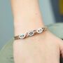 18ct Rose Gold Plated Evil Eye Brass Gold Zircon Bangle Bracelet, thumbnail 4 of 7