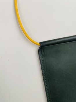 Handmade Leather Phone Carrier With Coloured Strap, 4 of 12