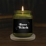 Green Jar Candle • “Boss Witch” • Scented Jar Candle • Gift For Her • Gifts For Him • Halloween Candle • Halloween Decor, thumbnail 1 of 2
