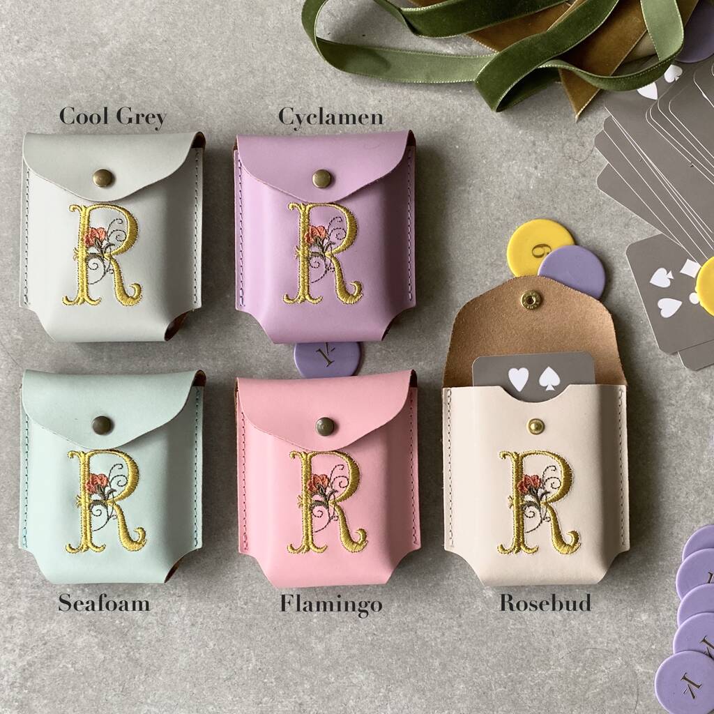 Floral Embroidered Leather Playing Cards Case By Undercover