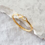 Diamond Slice Textured Gold Plated Silver Ring, thumbnail 1 of 7
