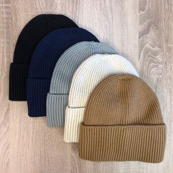 Personalised Ribbed Beanie Hat, 3 of 4