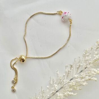 Handmade Cherry Blossom Clay Adjustable Bracelet, 8 of 8