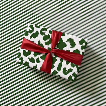Christmas Green Leopard Print Luxury Wrapping Paper, 6 of 6