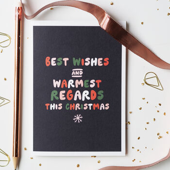 Best Wishes Warmest Regards Christmas Card, 3 of 5