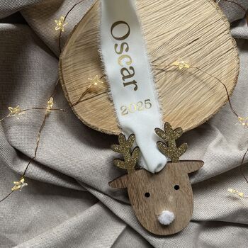 Personalised Reindeer Christmas Hanging Decoration, 5 of 5