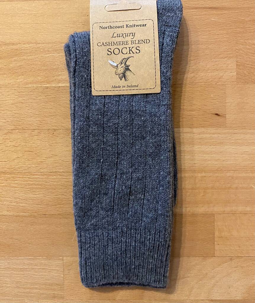 Mens Cashmere Blend Socks Heather Grey By Heliotique