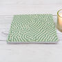 Abstract Green Pattern Ceramic Coaster, Set Of Four, thumbnail 4 of 7