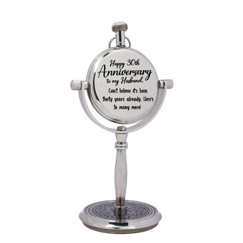 Custom Engraved Silver Colour Desk Clock Gift, 4 of 10