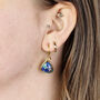 18k Gold Vermeil Plated Azurite May Birthstone Earrings, thumbnail 2 of 3