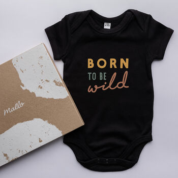 Organic Cotton Born To Be Wild Baby Grow, 3 of 6