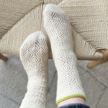 100% Cashmere Lace Socks, 3 of 9