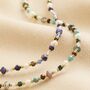 Blue Semi Precious Stone Bead Necklace In Gold, thumbnail 5 of 6