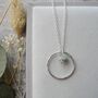 Kiwi Jasper Sterling Silver Circle Necklace, thumbnail 1 of 5