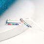 Sterling Silver Rainbow Bar Pull Through Earrings, thumbnail 2 of 7
