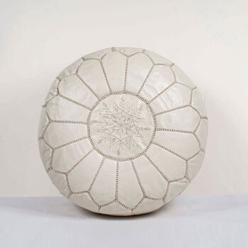 Moroccan Coloured Leather Pouffe, 8 of 12