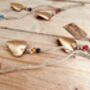Recycled Metal Gold Heart Bells With Beads, thumbnail 10 of 10