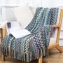 Bohemian Throw Blanket With Tassels Decorative Throw, thumbnail 4 of 10