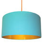 Sky Blue Cotton Lampshades With Copper Or Gold Lining, thumbnail 1 of 8