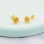 Petite Sterling Silver Rose Stud Earrings, thumbnail 2 of 12