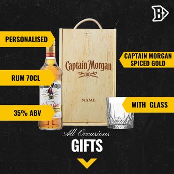 Personalised Captain Morgans Spiced Rum Gift Set With Cola 70cl, 2 of 5