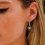 Moroccan Charm Opal Sterling Silver Huggie Hoop Earrings, thumbnail 1 of 8