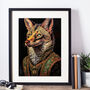 Fox In Period Costume Portrait Art Print, thumbnail 2 of 2