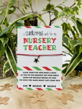 Christmas Nursery Teacher Wish Bracelet | Nursery Teacher Gift, 6 of 7