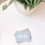 Thinking Of You Baby Blue Gingham Mini Greetings Card, thumbnail 3 of 3